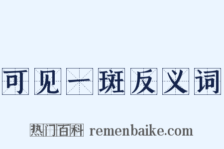 可见一斑反义词是什么意思的图片